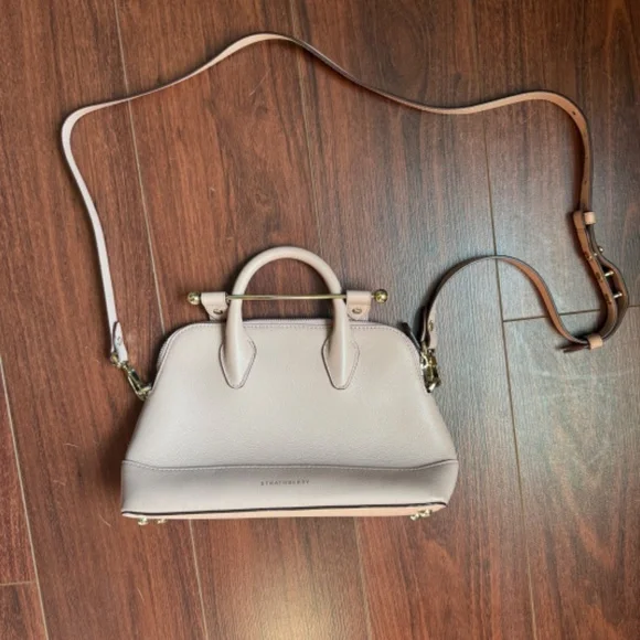 Strathberry Mini Dome Crossbody Bag in Blush Rose. - Picture 4 of 6